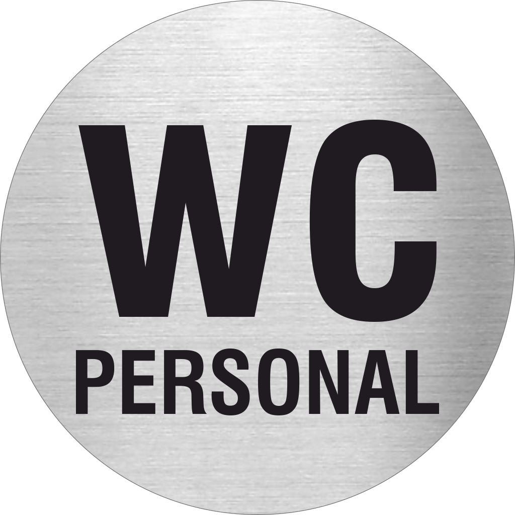 Piktogramm WC Personal Edelstahl Piktogramme WC Personal online-tuerschilder.com Ø 60mm