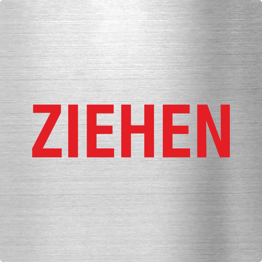 Piktogramm Ziehen rot aus Edelstahl Piktogramme Ziehen rot online-tuerschilder.com 70x70mm
