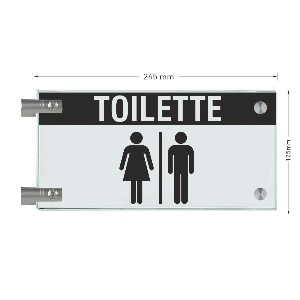 Fahnenschilder Toiletten mit Balken 14