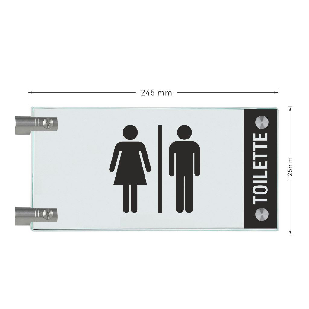 Fahnenschilder Toiletten mit Balken 15