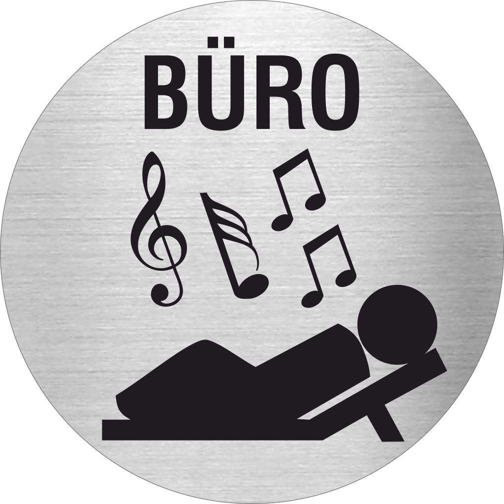 Piktogramm Büro 1 aus Edelstahl Piktogramme Büro 1 online-tuerschilder.com Ø 60mm