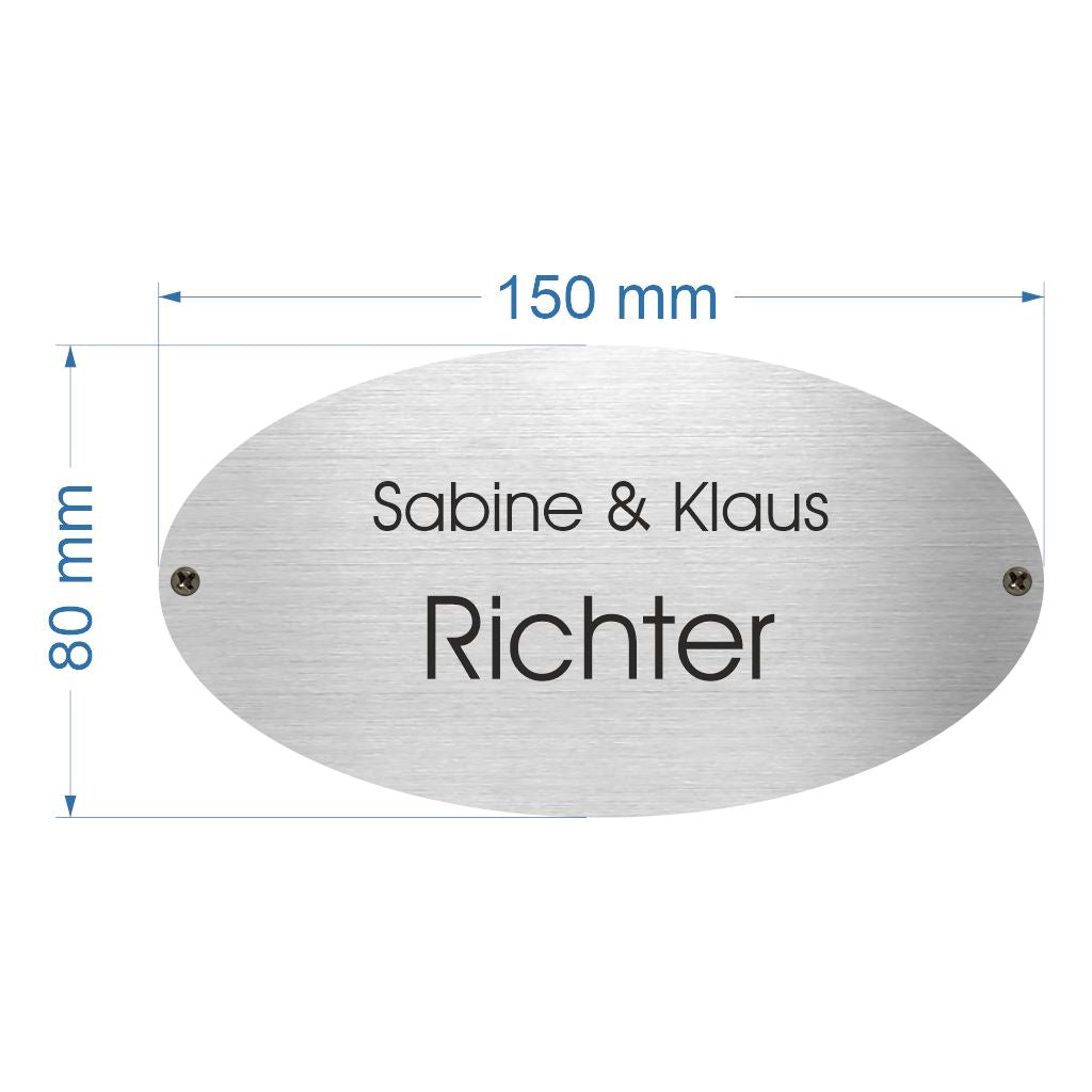 Edelstahlschilder 80 x 150 mm - 4mm dick - personalisiert 3