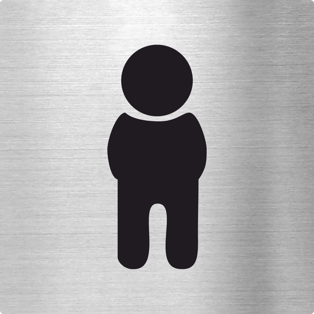 Piktogramme WC Junge Edelstahl Piktogramme WC Junge online-tuerschilder.com 70x70mm