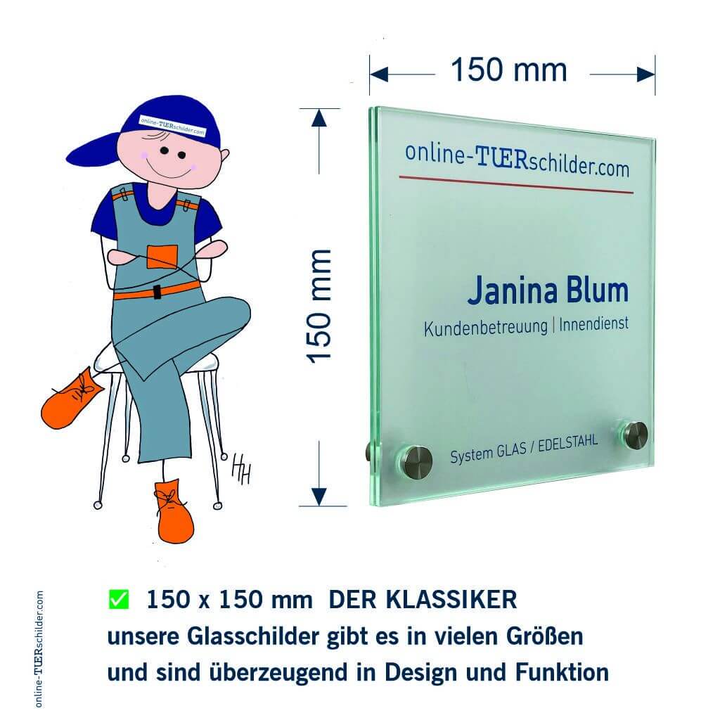 Praxisschild aus Glas Anmeldung mit 2 oder 4 Haltern Praxisschild aus Glas Anmeldung 5