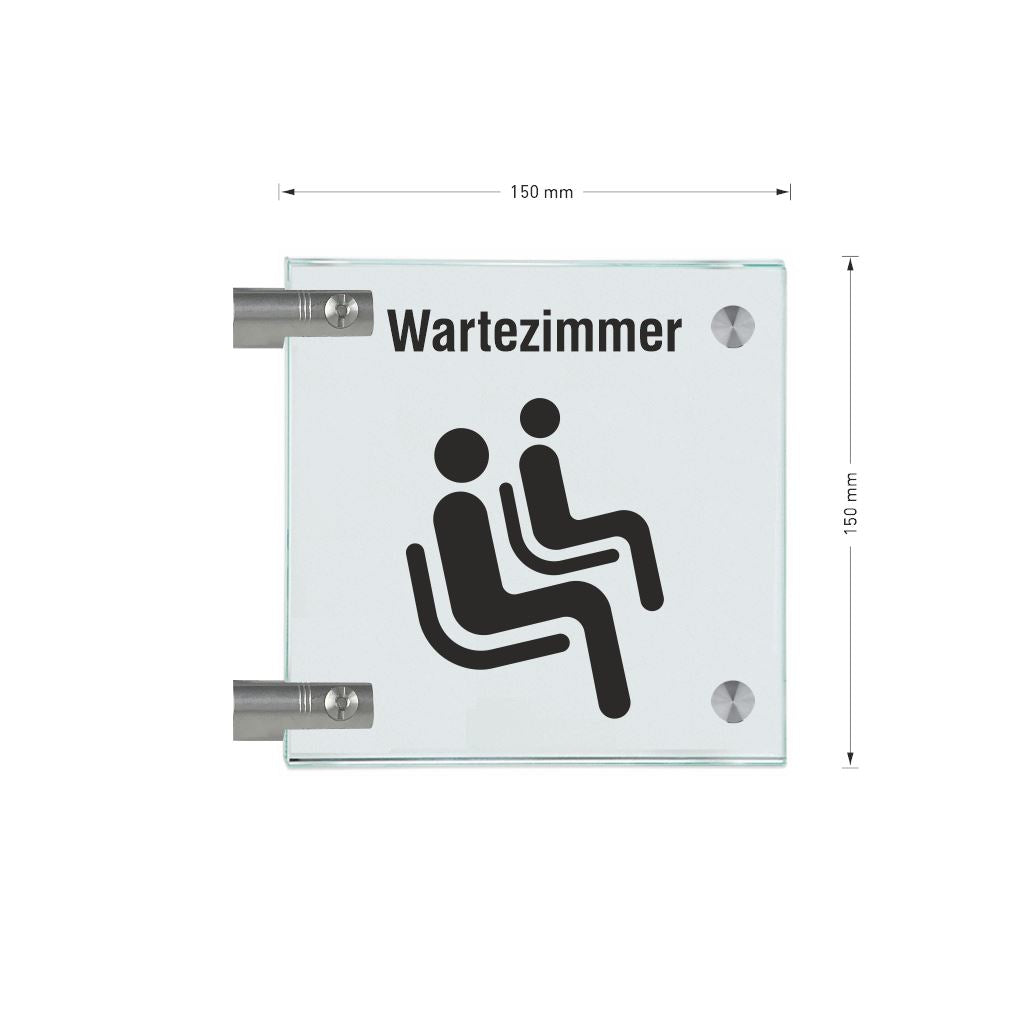Fahnenschilder Wartezimmer Piktogramm und Text 7