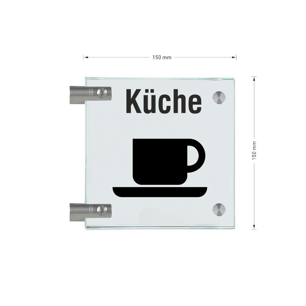 Fahnenschilder Piktogramm Küche und Text, 4