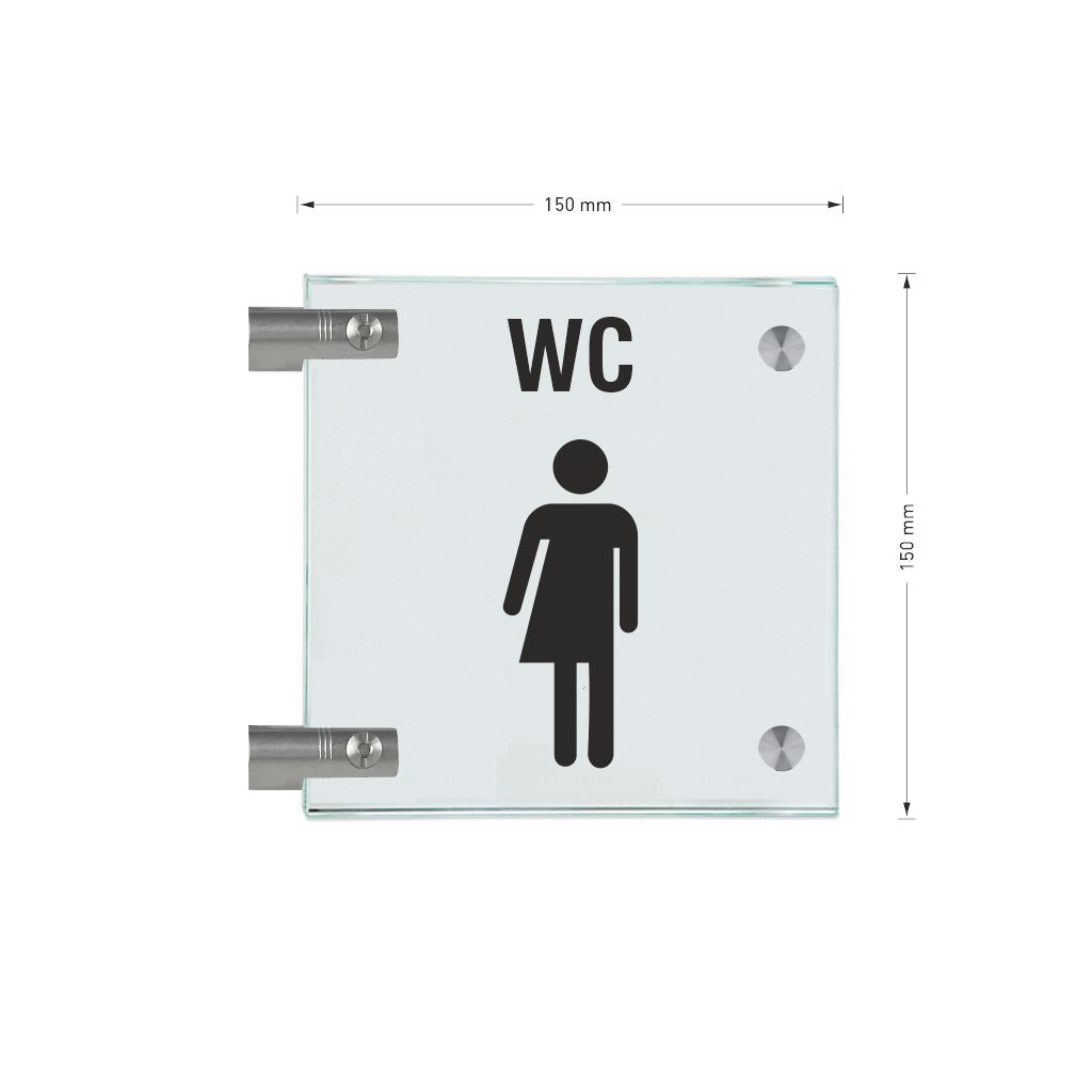 Fahnenschilder Gender WC Piktogramm und Text , mit 6
