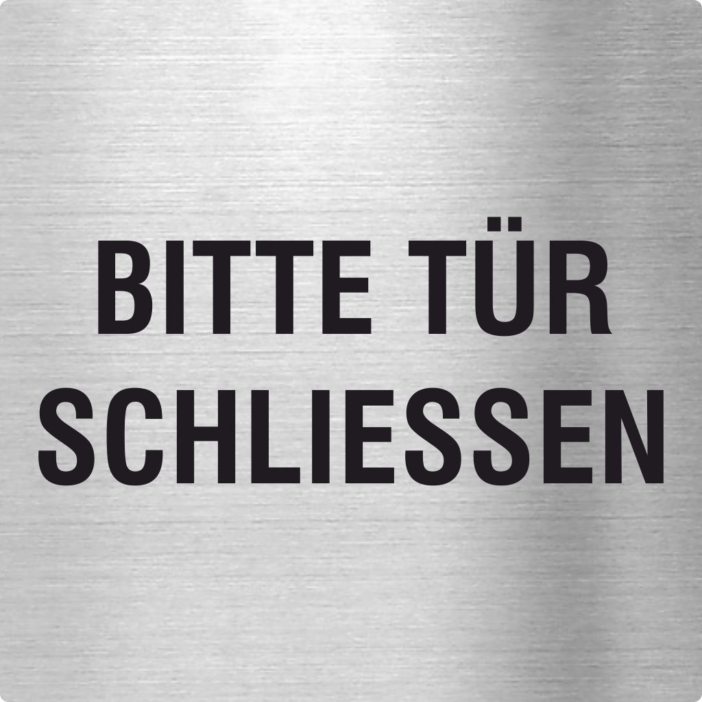 Piktogramm Edelstahl - Bitte Tür schließen Piktogramme Bitte Tür zu online-tuerschilder.com