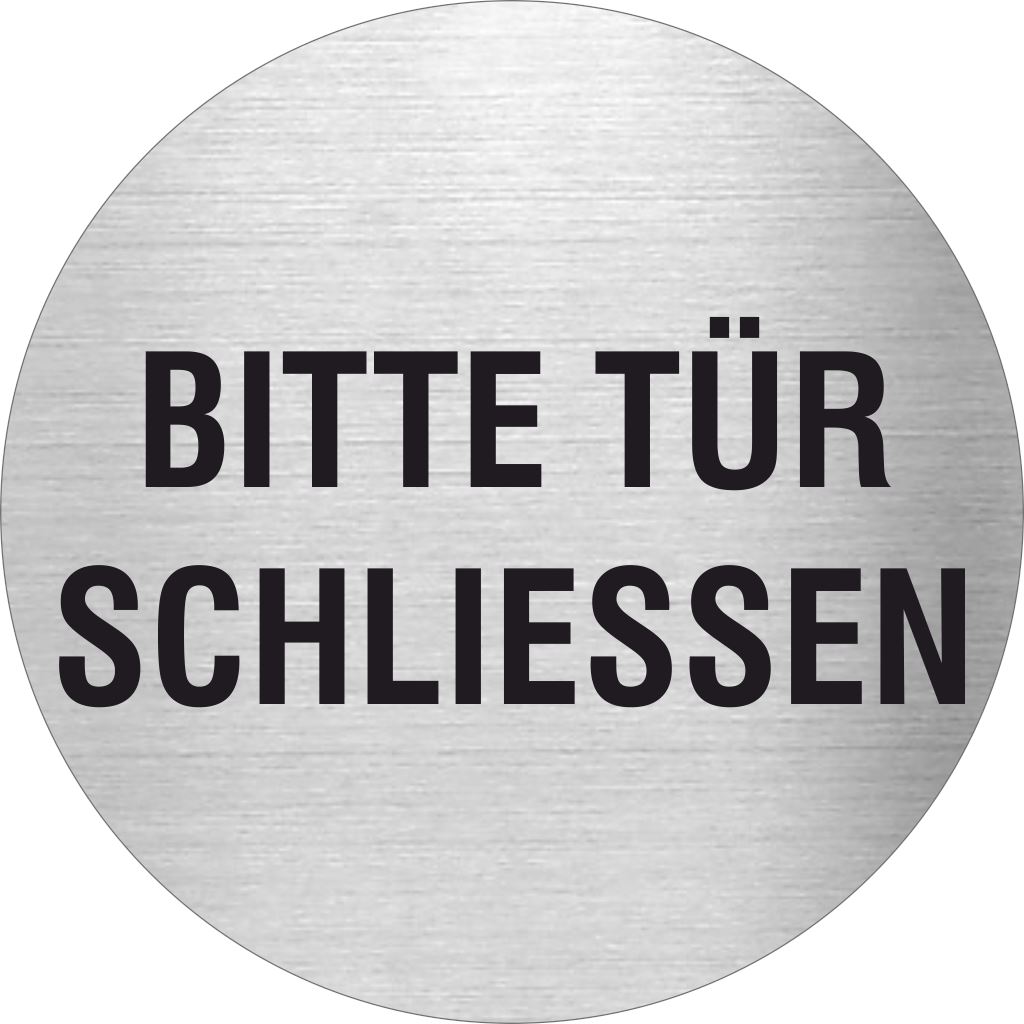 Piktogramem Edelstahl - Bitte Tür schließen 1