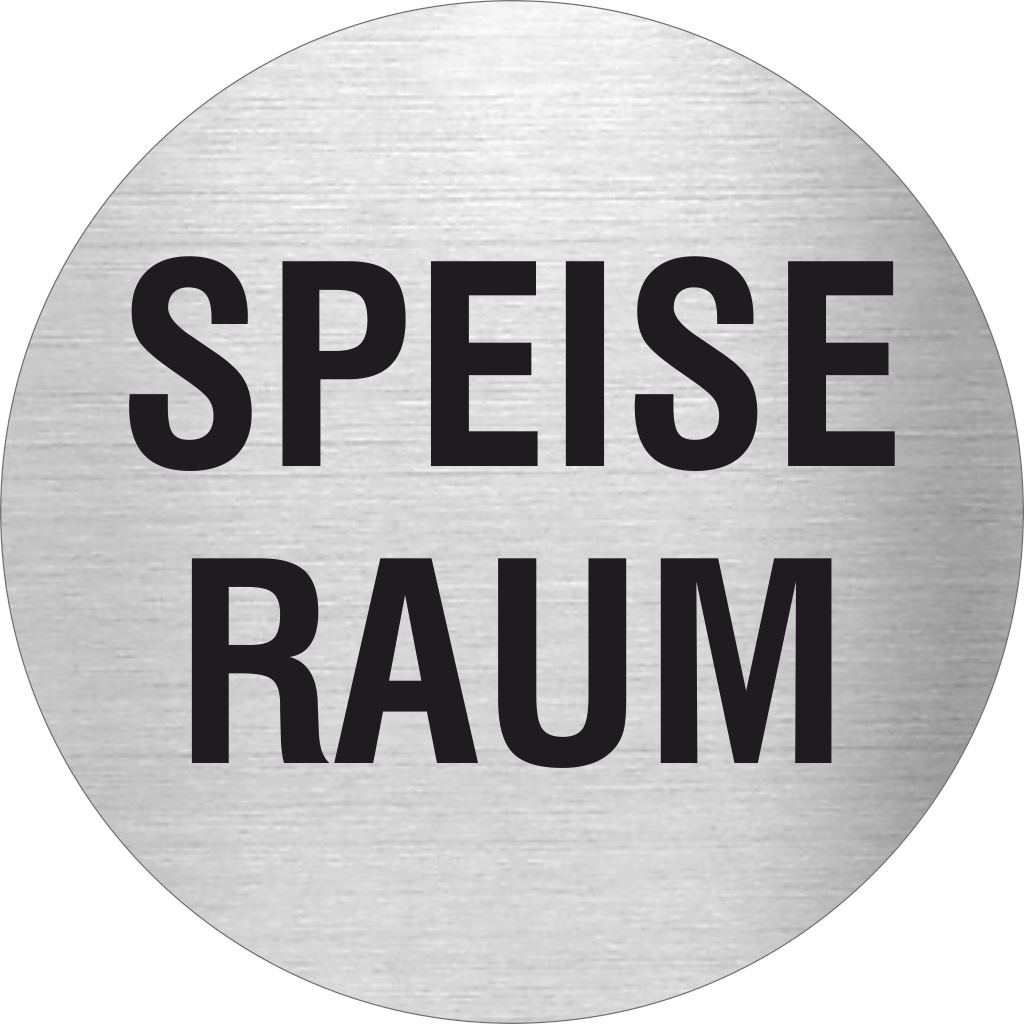 Piktogramme Speiseraum aus Edelstahl Piktogramme Speiseraum online-tuerschilder.com Ø 60mm