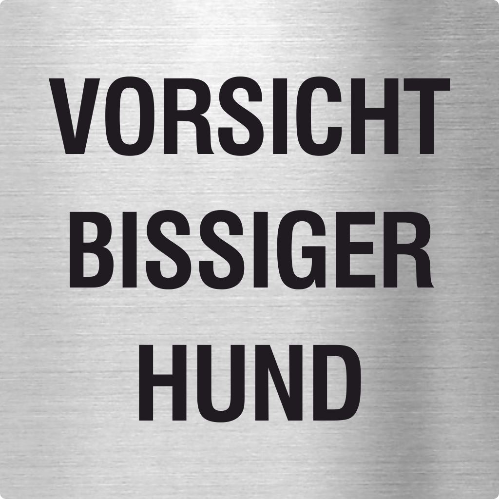 Piktogramme Vorsicht bissiger Hund aus Edelstahl Piktogramme Vorsicht bissiger Hund 70x70mm