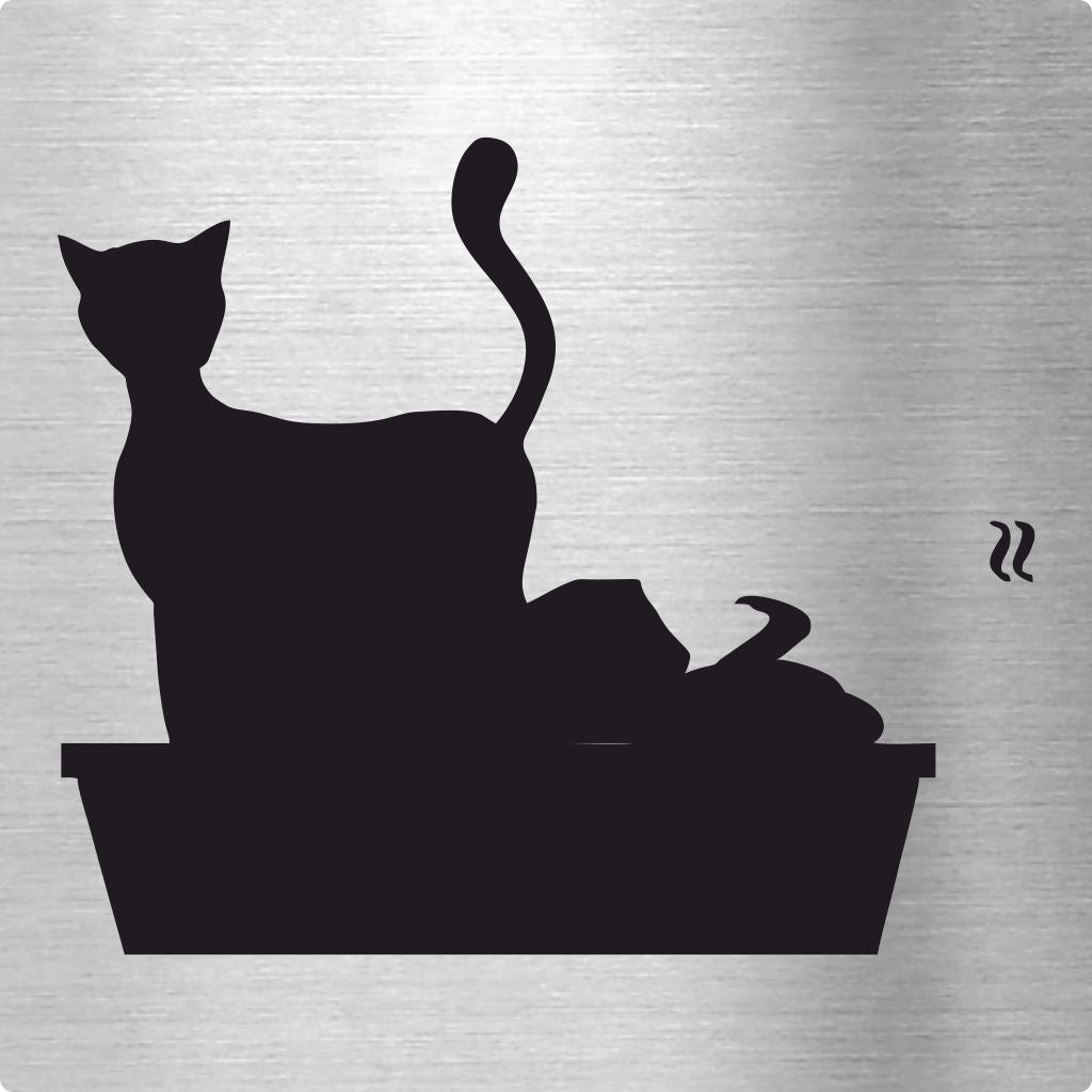 Piktogramme Katzenklo aus Edelstahl Piktogramme Katzenklo online-tuerschilder.com 70x70mm