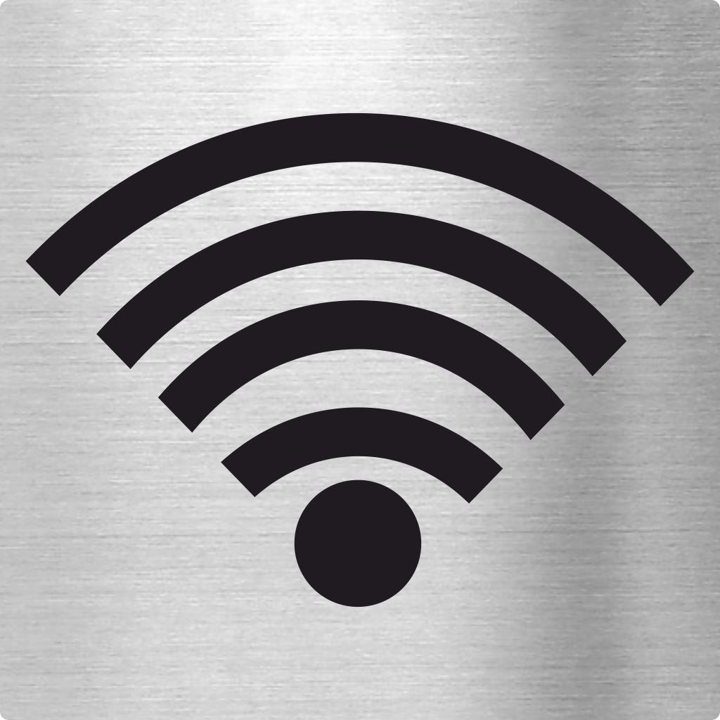 Piktogramme WLAN Edelstahl Piktogramme WLAN online-tuerschilder.com 70x70mm