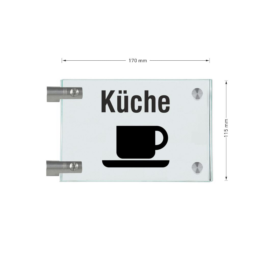 Fahnenschilder Piktogramm Küche und Text, 6