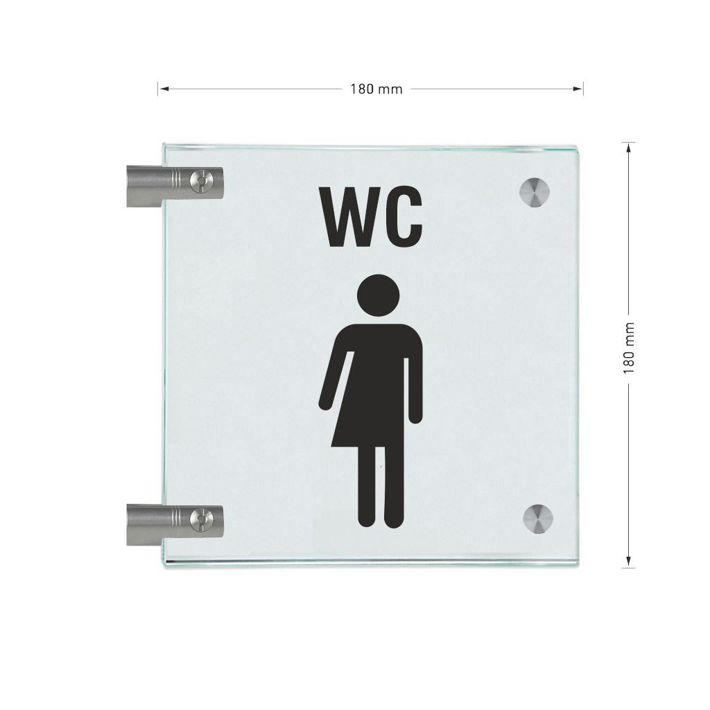 Fahnenschilder Gender WC Piktogramm und Text , 7