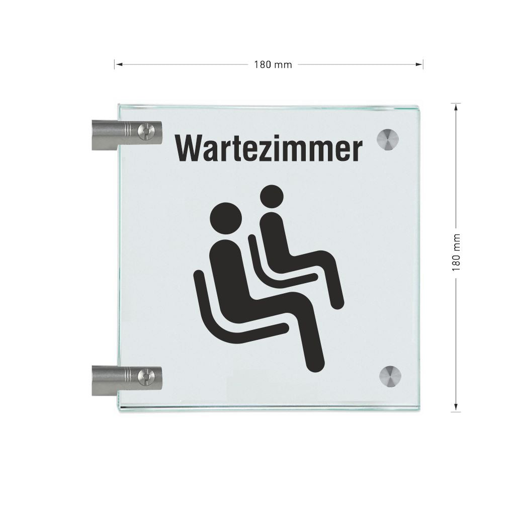 Fahnenschilder Wartezimmer Piktogramm und Text 8
