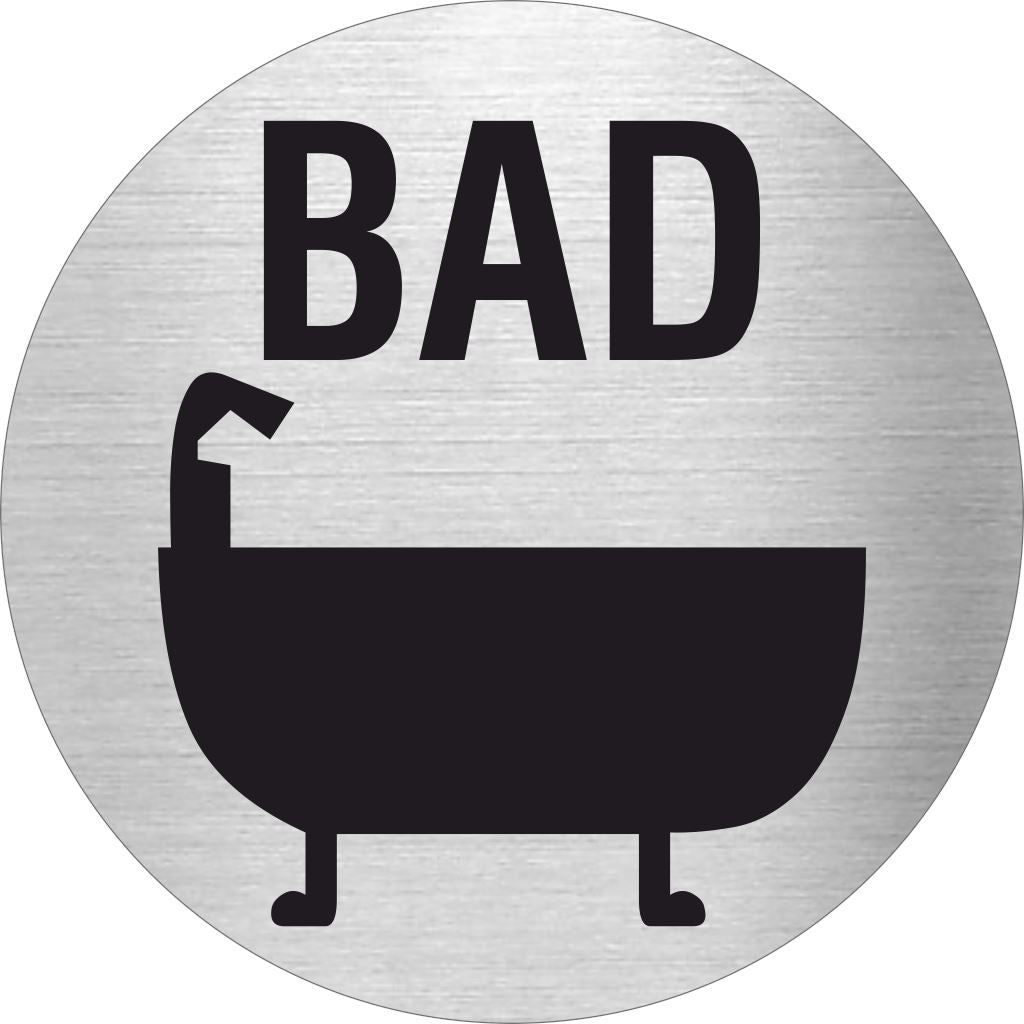 Piktogramme Edelstahl - Bad Pikto & Text Piktogramme Bad Pikto & Text Ø 60mm 1