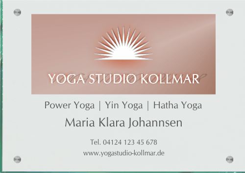 Firmenschild für Yogastudio / Fitnessstudio - Wir gestalten Ihr Schild! (A3)