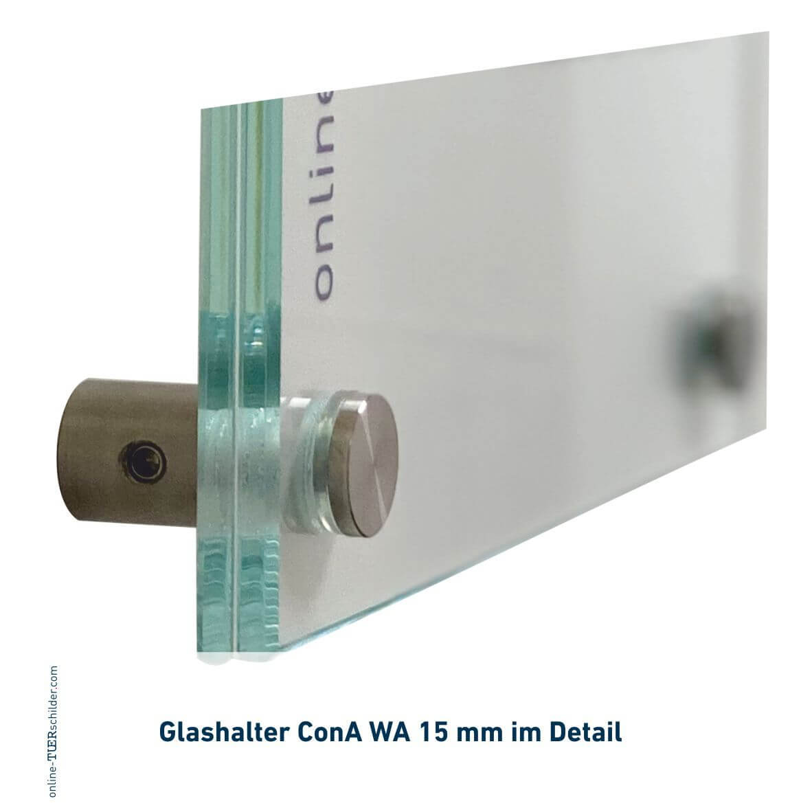 Türschild für Ihr Büro aus Glas mit 2 Haltern 2a