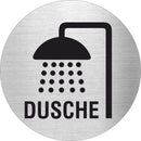 Piktogramme - Dusche Pikto & Text Edelstahl Piktogramme Dusche Pikto & Text  Ø 60mm 