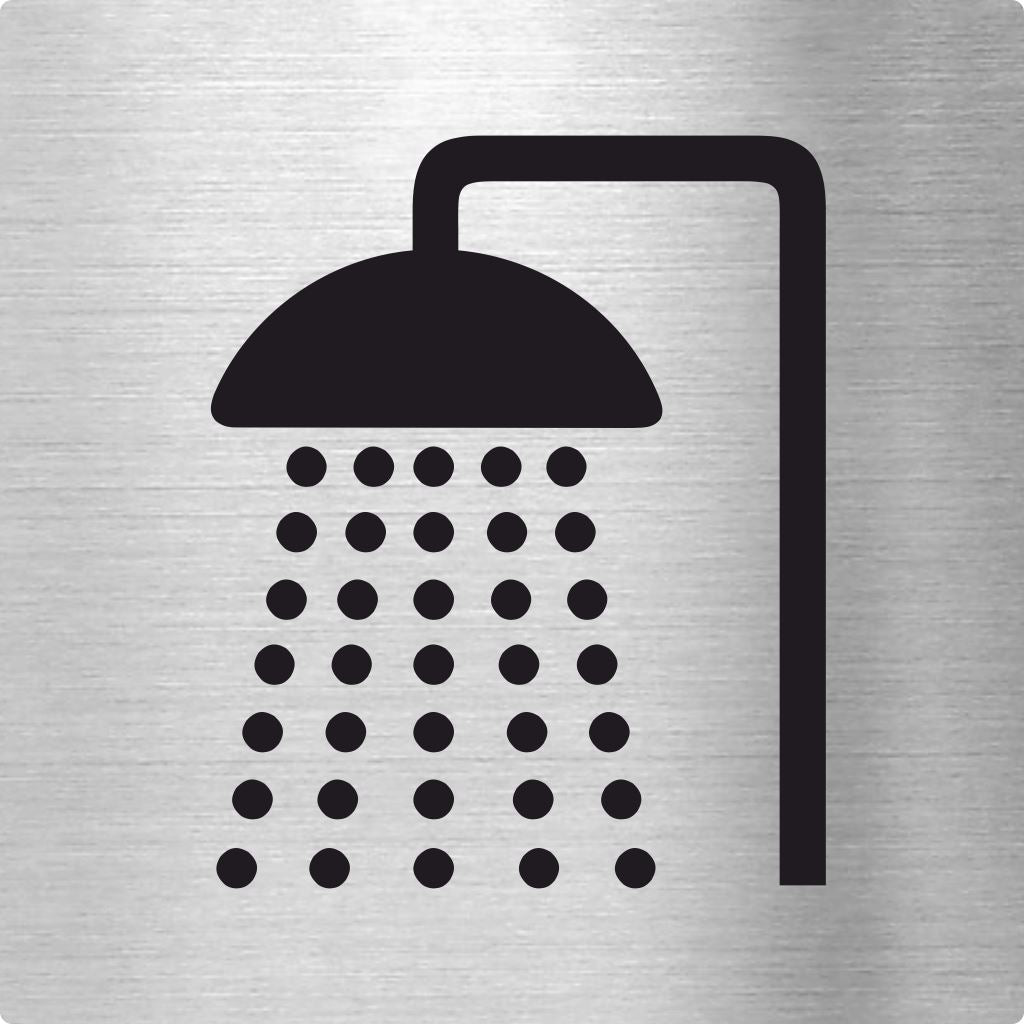 Piktogramm Dusche Edelstahl Piktogramme Dusche online-tuerschilder.com 70x70mm