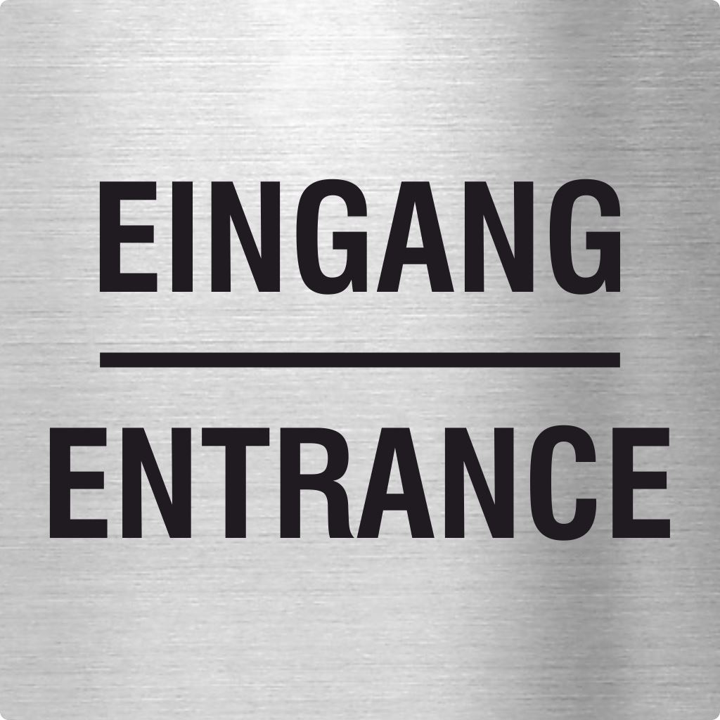 Piktogramm Eingang - Entrance Edelstahl Piktogramme Eingang - Entrance 70x70mm