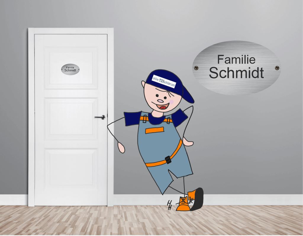 Türschild in Edelstahloptik 62 x 100 mm 2