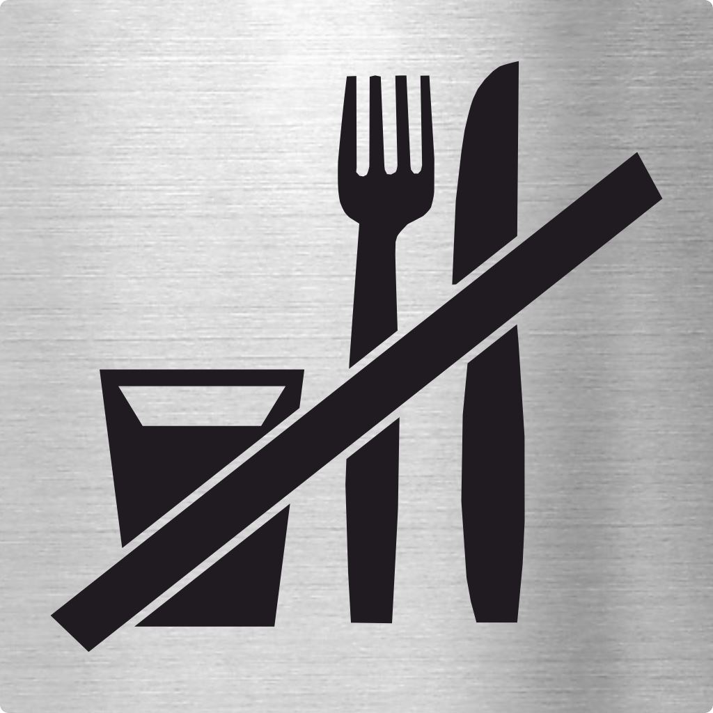 Piktogramme Essen und Trinken verboten as Edelstahl Piktogramme Essen und Trinken verboten 70x70mm