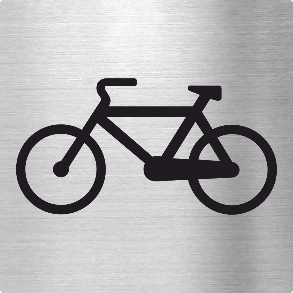 Piktogramm Fahrradkeller Edelstahl Piktogramme Fahrradkeller online-tuerschilder.com 70x70mm