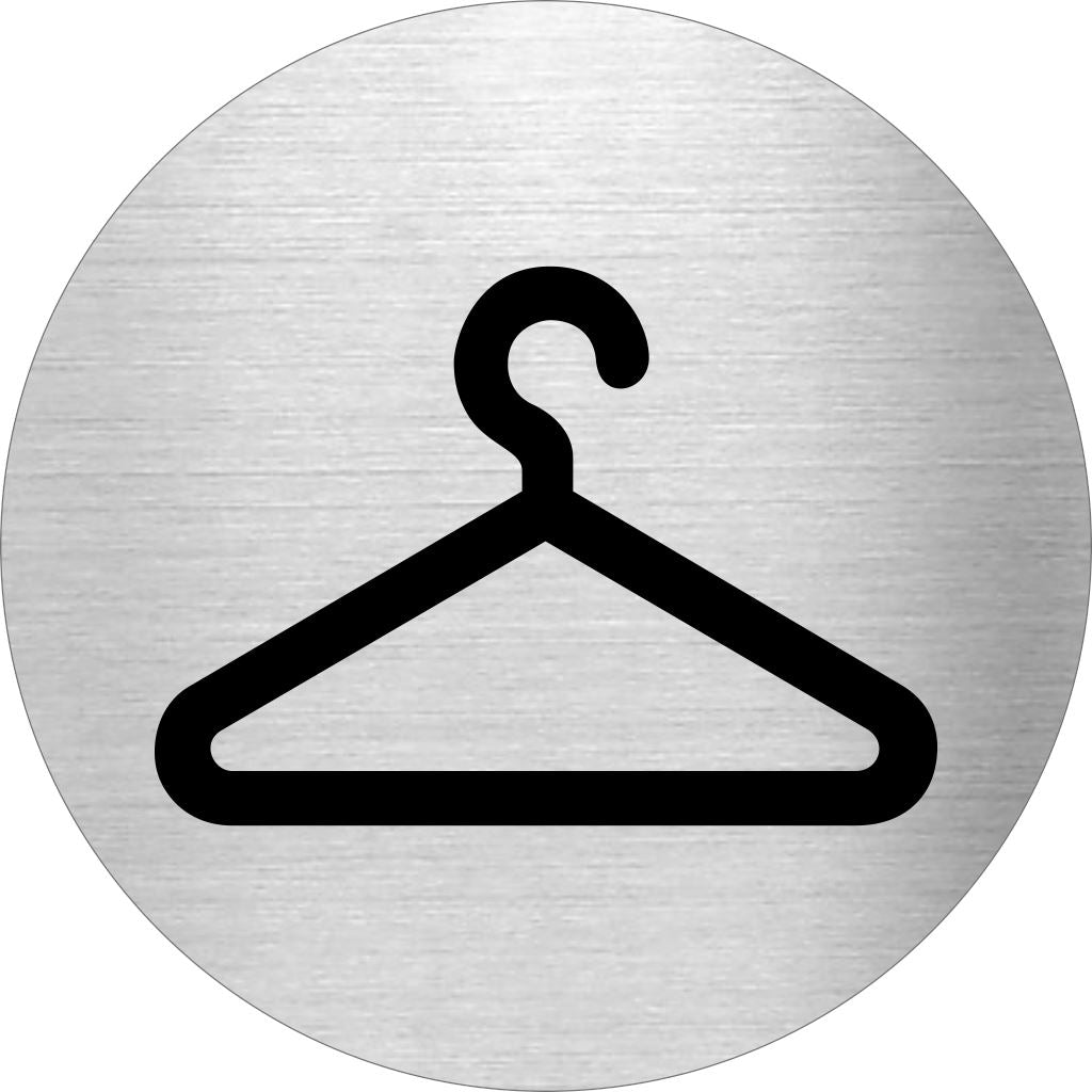 Piktogramm Garderobe Pikto Edelstahl Piktogramme Gaderobe Pikto online-tuerschilder.com Ø 60mm