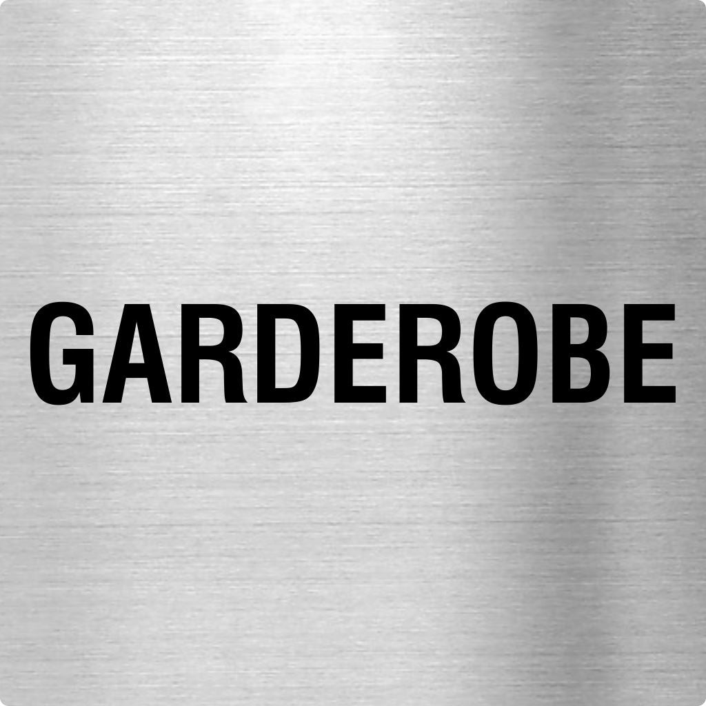 Piktogramm Garderobe Text Edelstahl Piktogramme Gaderobe Text online-tuerschilder.com 70x70mm