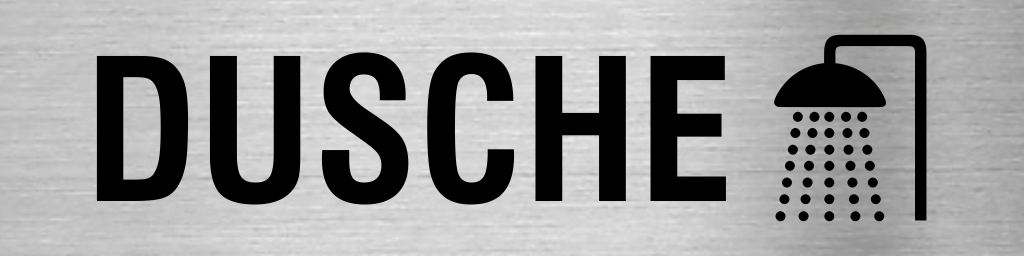 Hinweisschild Dusche