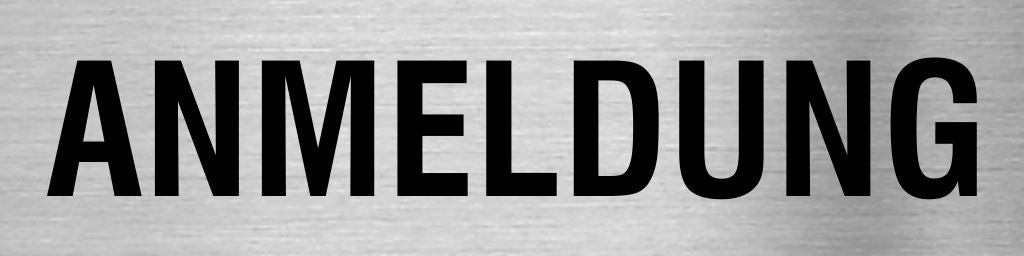 Piktogramme Edelstahl Anmeldung rechteckig Piktogramme Anmeldung online-tuerschilder.com