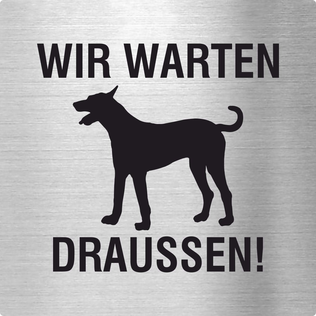 Piktogramm Wir warten Draußen Edelstahl Piktogramme Wir warten Draußen 70x70mm