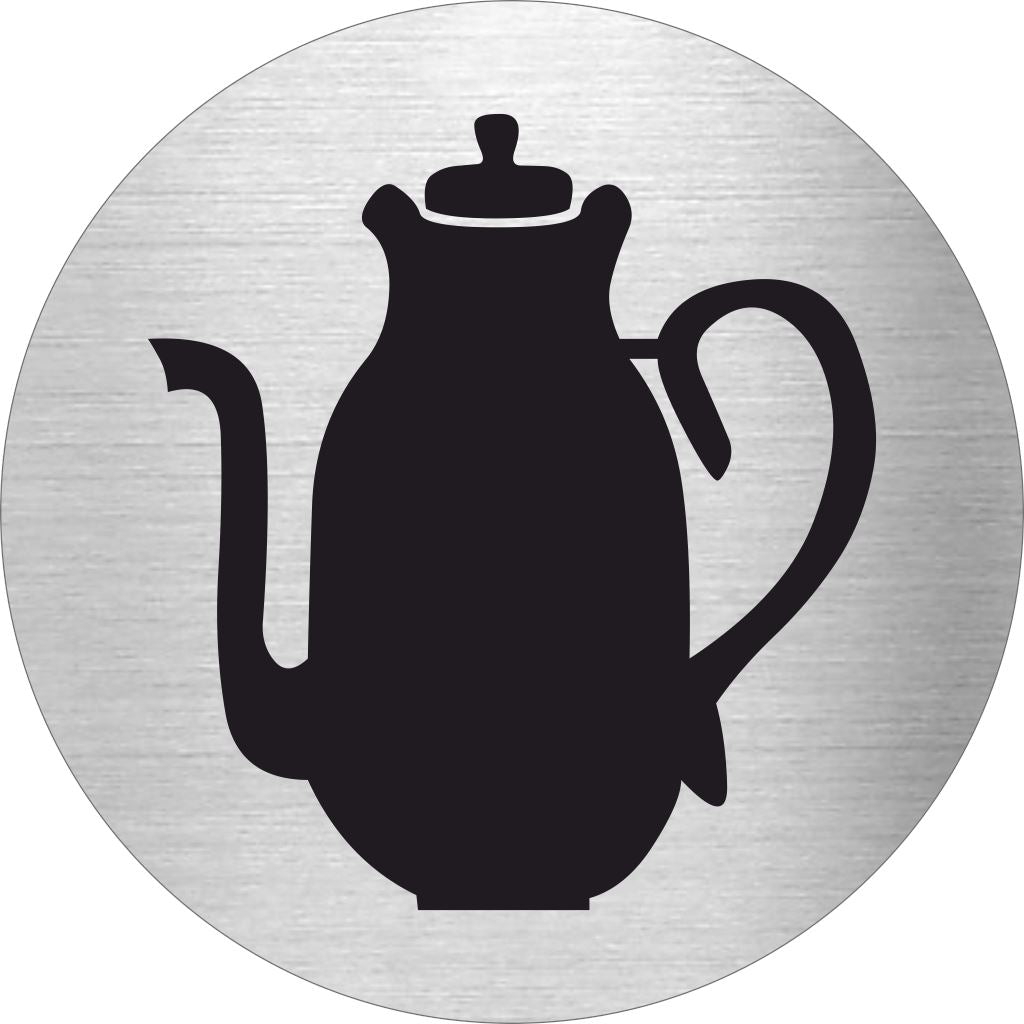 Piktogramm Kaffeeküche Edelstahl Piktogramme Kaffeeküche online-tuerschilder.com Ø 60mm