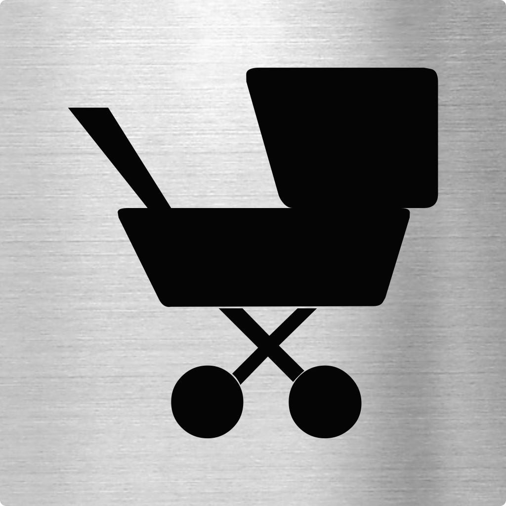 Piktogramm Kinderwagenabstellraum Edelstahl Piktogramme Kinderwagenabstellraum 70x70mm