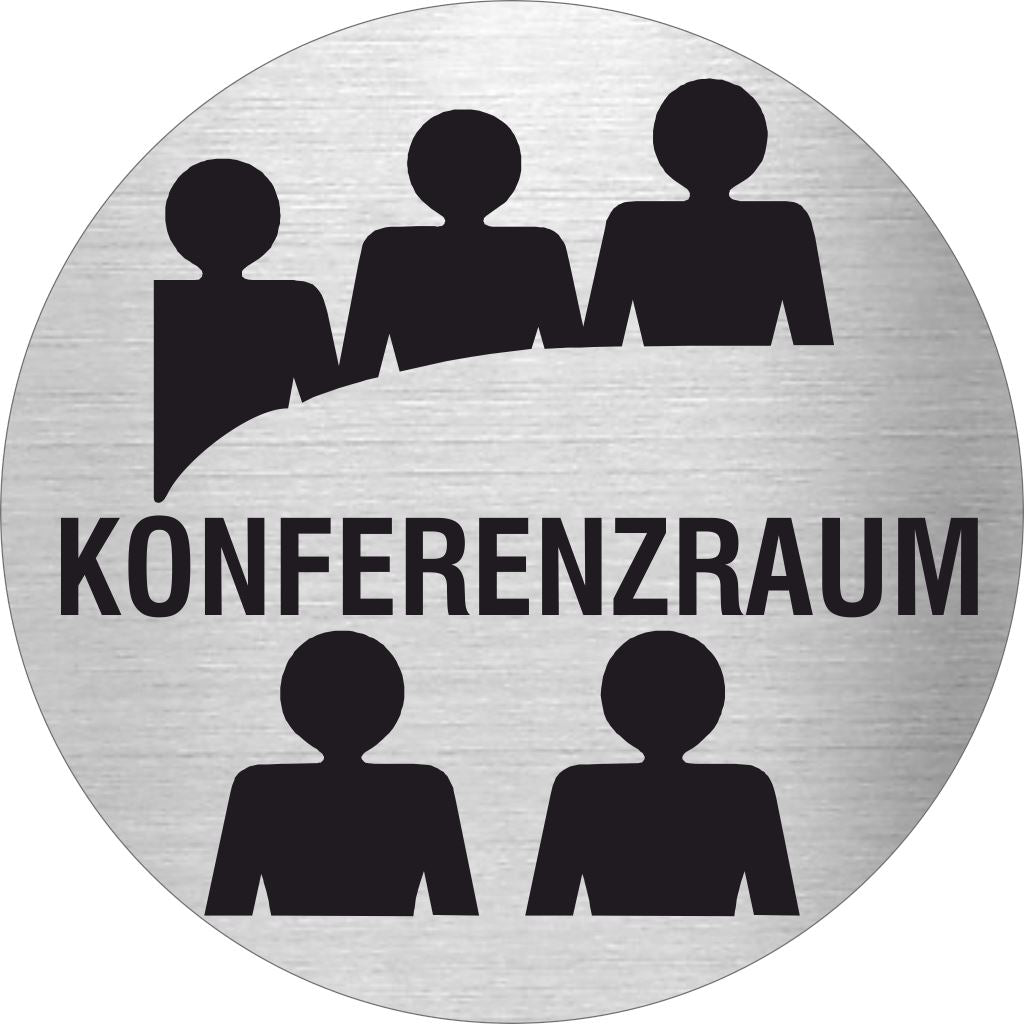 Piktogramm Konferenzraum Edelstahl Piktogramme Konferenzraum online-tuerschilder.com Ø 60mm