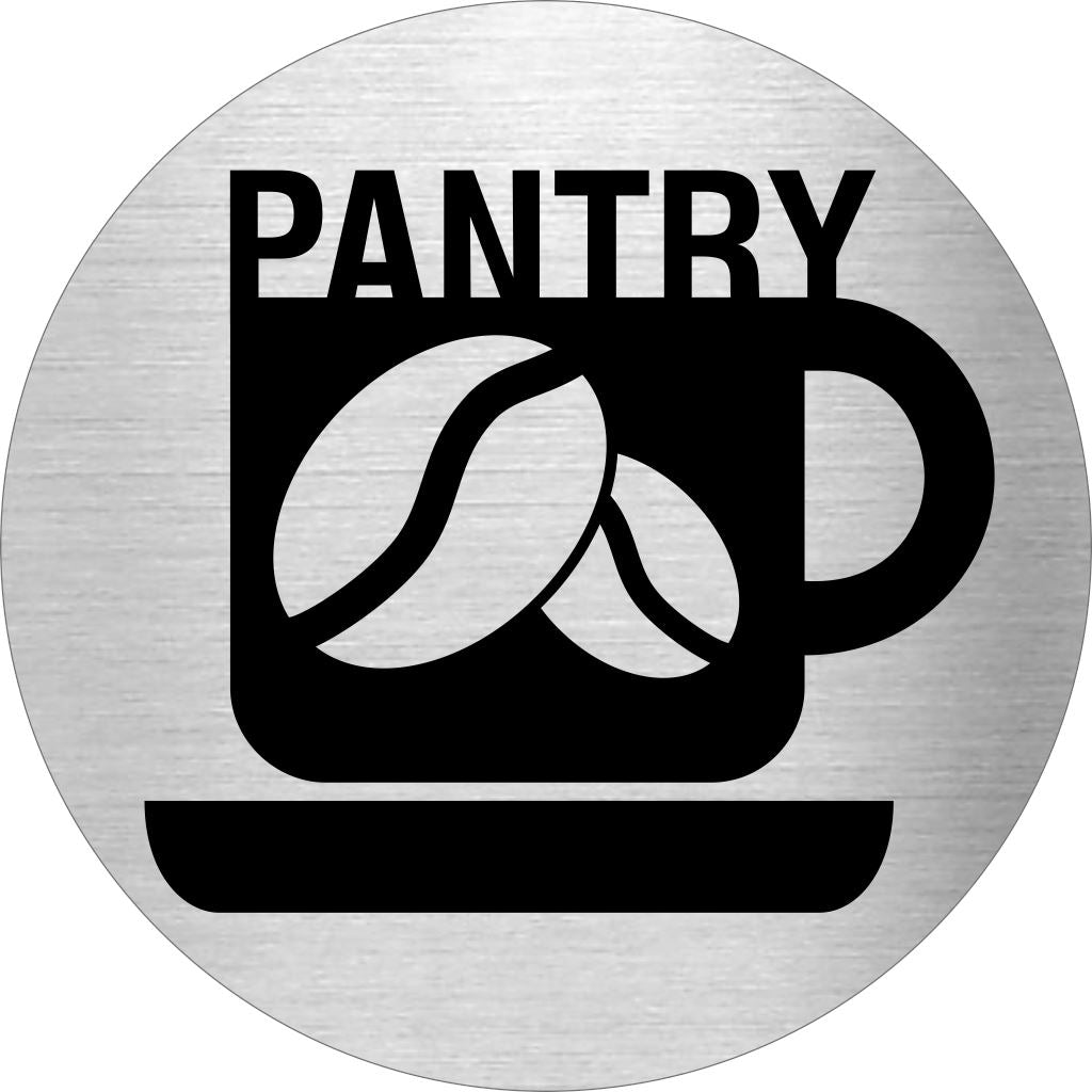 Piktogramm Pantry Edelstahl Piktogramme Pantry online-tuerschilder.com Ø 60mm