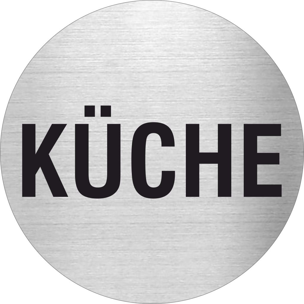 Piktogramm Küche Text Edelstahl Piktogramme Küche Text online-tuerschilder.com Ø 60mm