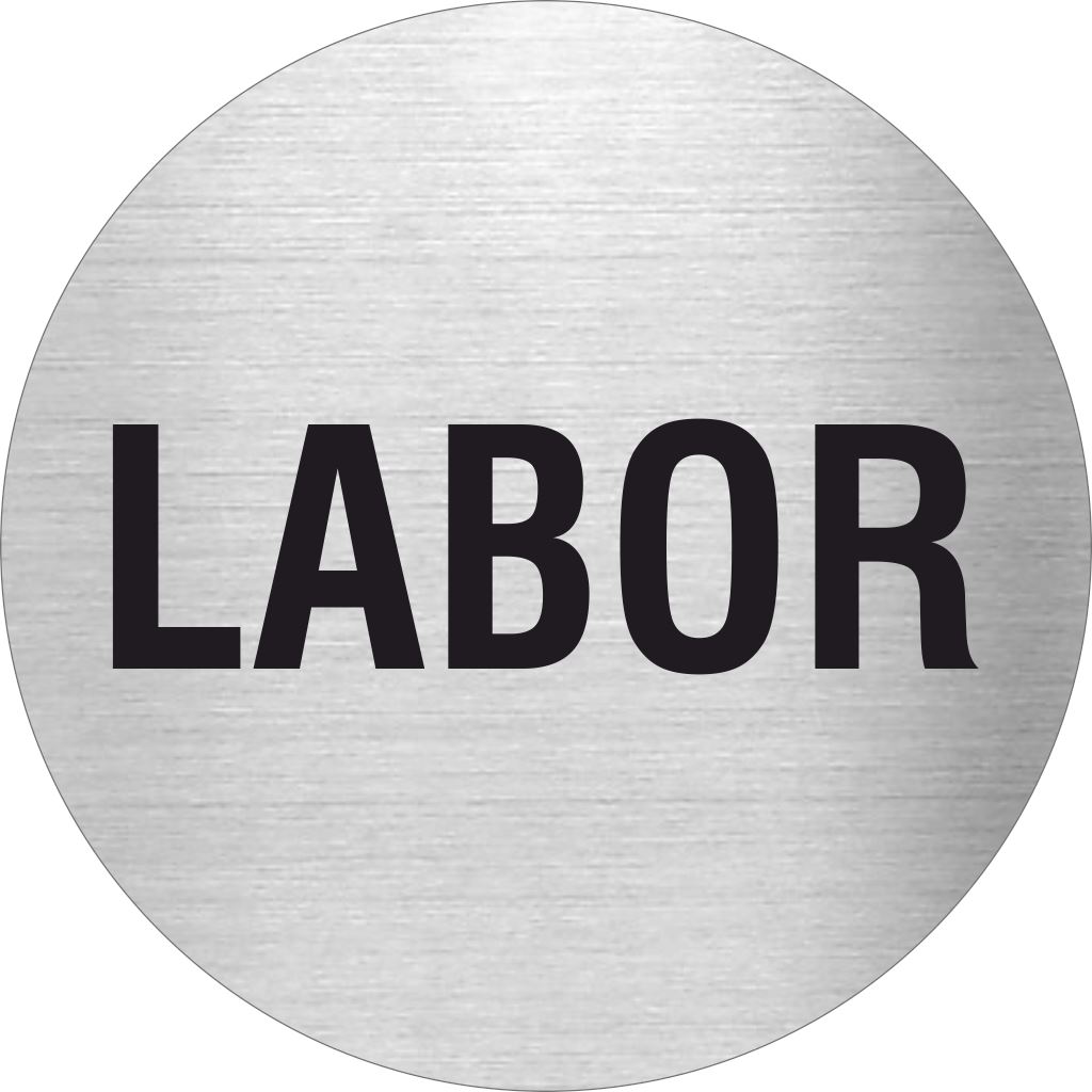 Piktogramm Labor Text Edelstahl Piktogramme Labor Text online-tuerschilder.com Ø 60mm