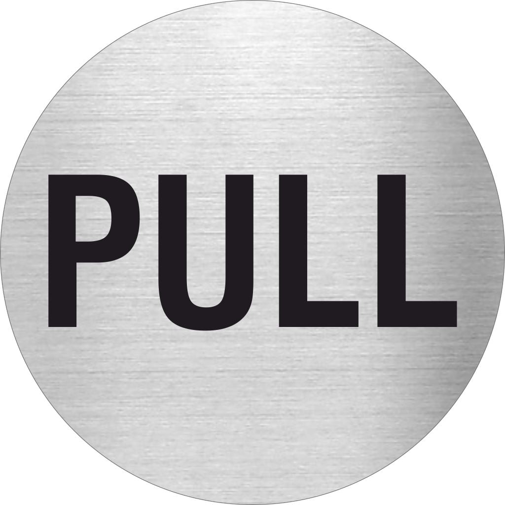 Piktogramm Pull aus Edelstahl Piktogramme Pull online-tuerschilder.com Ø 60mm