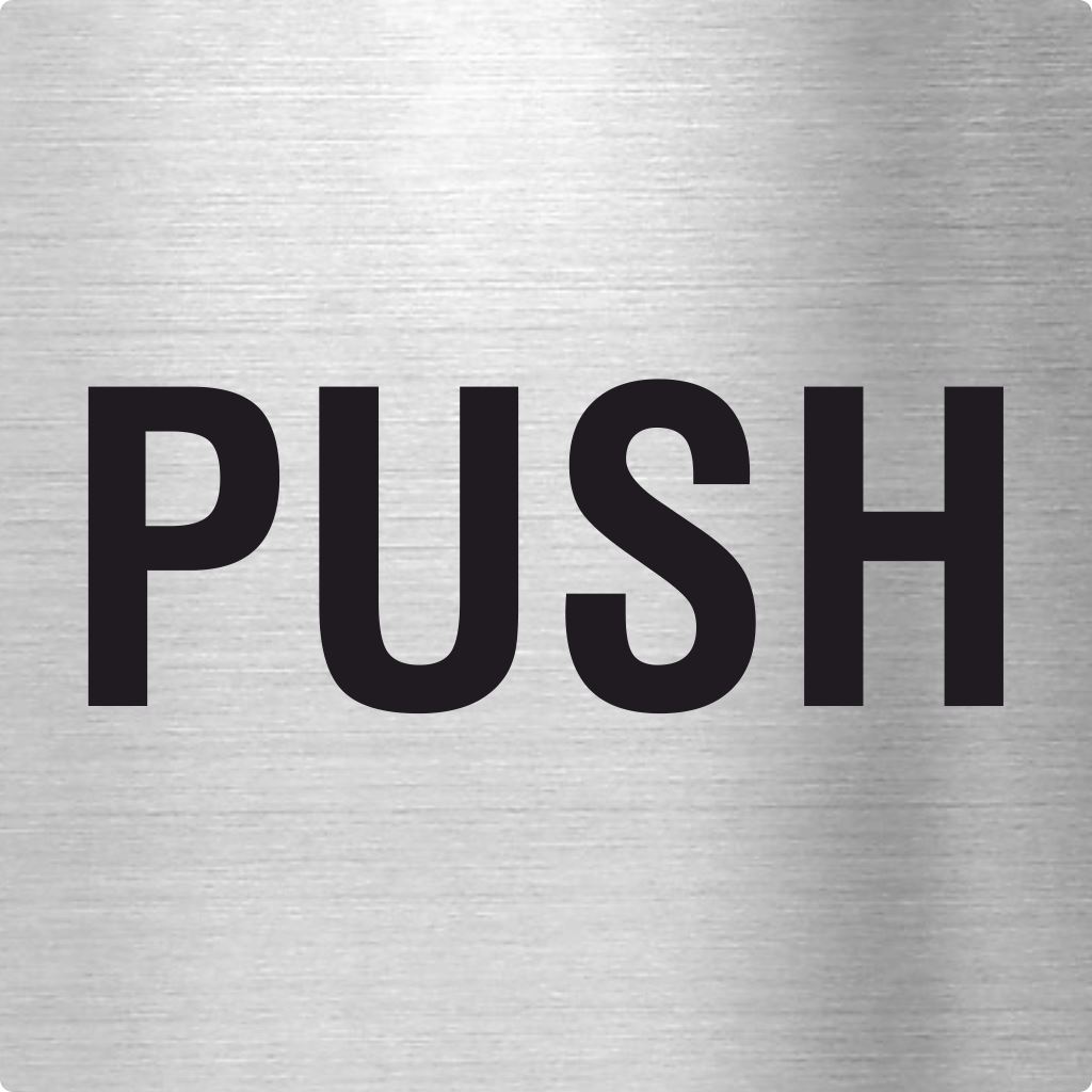 Piktogramm Push aus Edelstahl Piktogramme Push online-tuerschilder.com 70x70mm