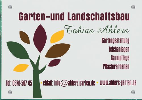 Firmenschild für Gärtner / Garten- und Landschaftsbau - Wir gestalten Ihr Schild! 2 (A3)