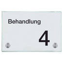 Praxisschildeer aus Glas Behandlung 2 5