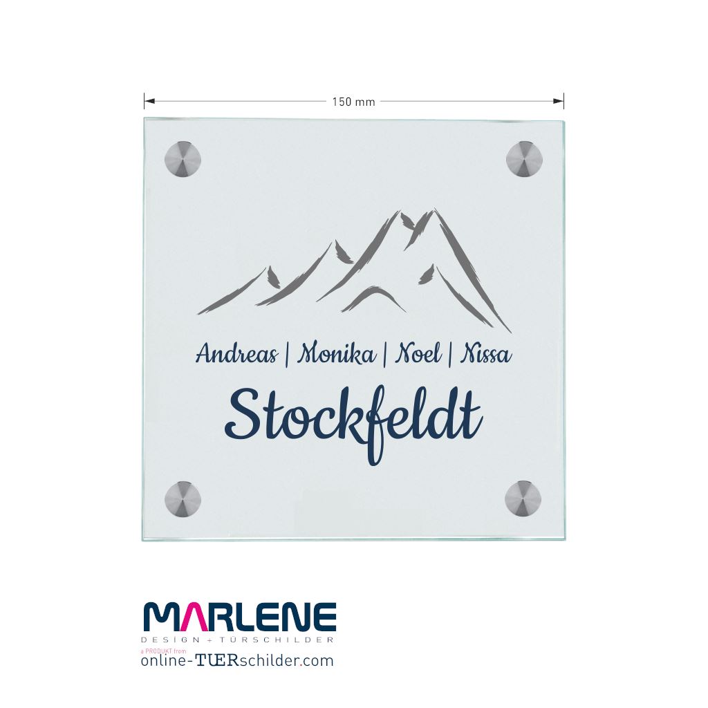 Haustürschilder Berge personalisiert - Haustürschild Haustürschild Berge online-tuerschilder.com 150x150mm