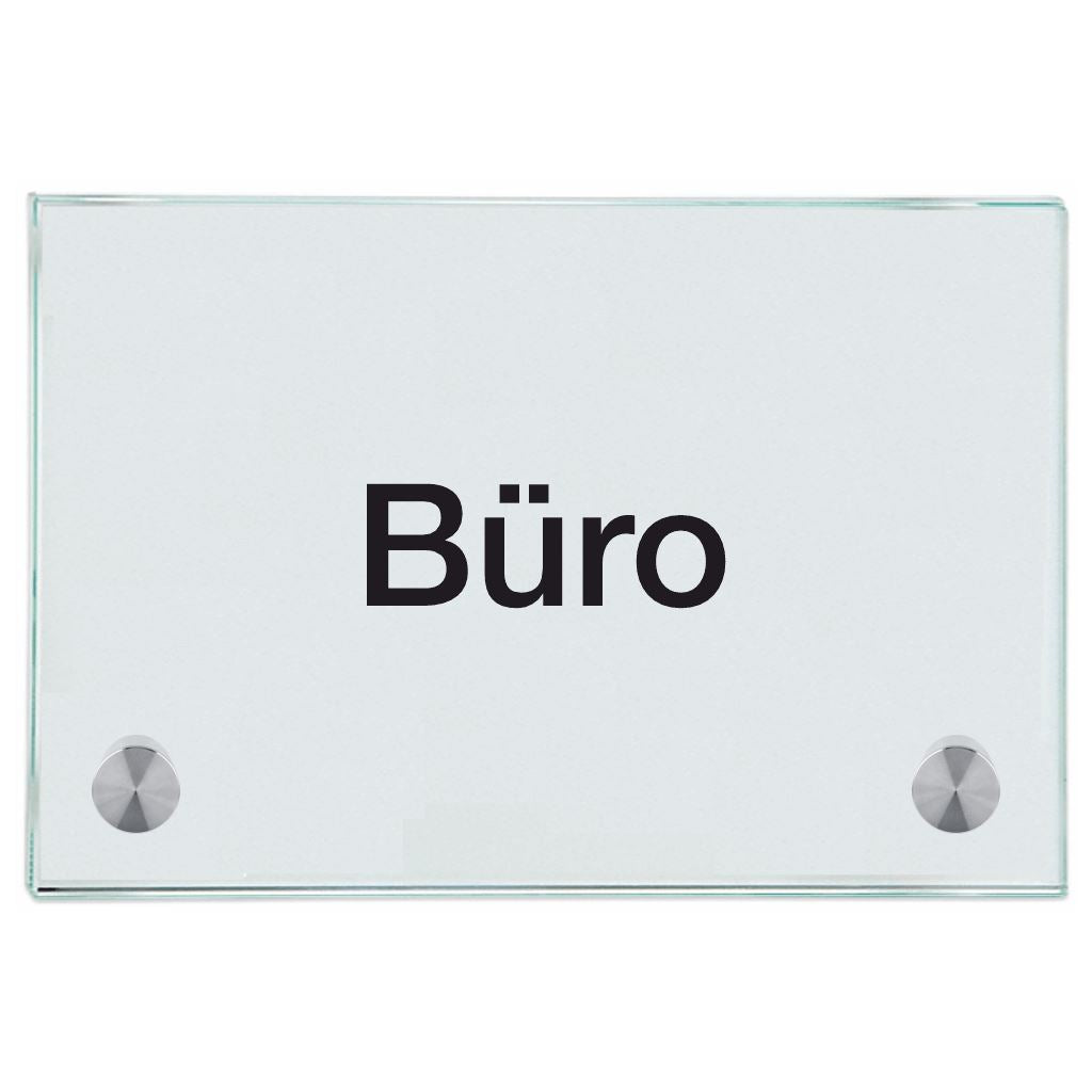 Praxisschild aus Glas Büro mit 2/4 Haltern Praxisschild aus Glas Büro 5