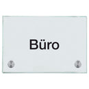 Praxisschild aus Glas Büro mit 2/4 Haltern Praxisschild aus Glas Büro 5