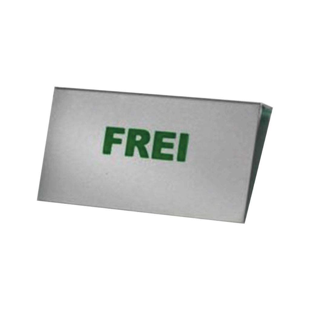 Frei besetzt Schilder als Clip - aus massivem, silber mattem Aluminium