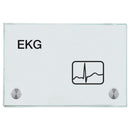 Praxisschild aus Glas EKG mit 2 oder 4 Haltern Praxisschild aus Glas EKG 3