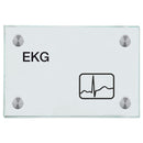 Praxisschild aus Glas EKG mit 2 oder 4 Haltern Praxisschild aus Glas EKG 8
